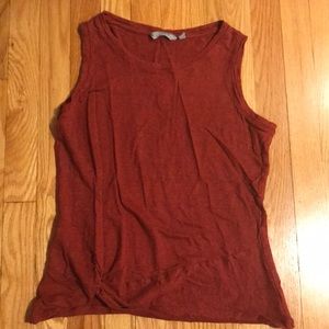 Athleta red right side knot 100% linen tank